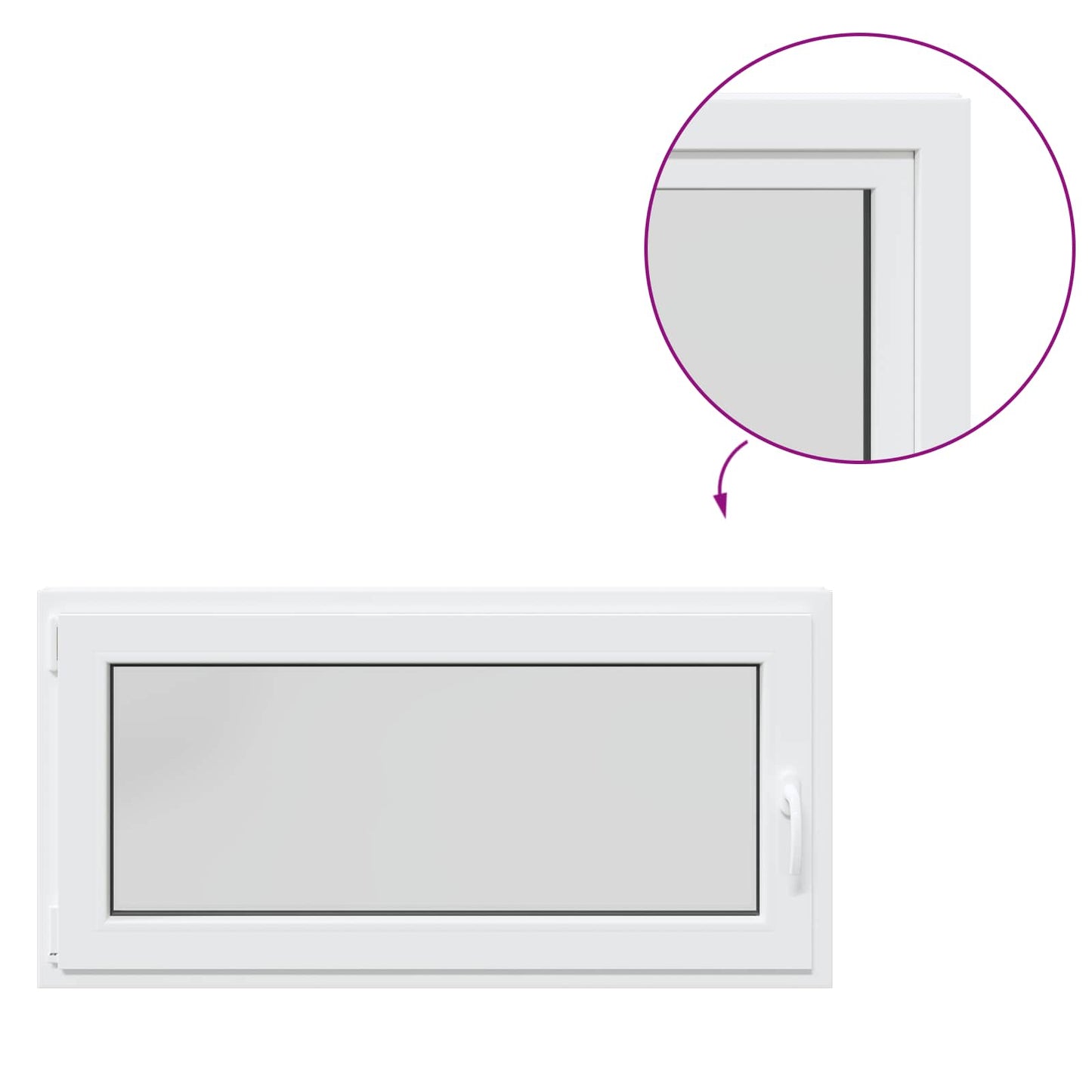 Kjølevindu RISOR 120 x 60 cm PVC og glass Hvit