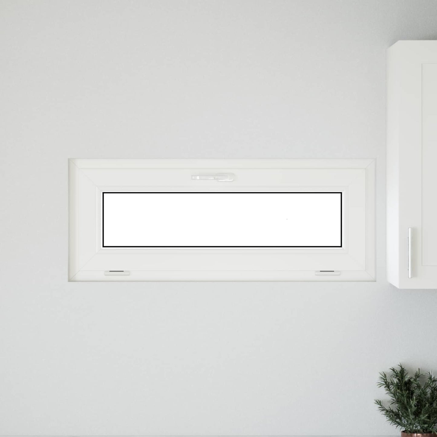 Kjølevindu RISOR 110 x 40 cm PVC og glass Hvit