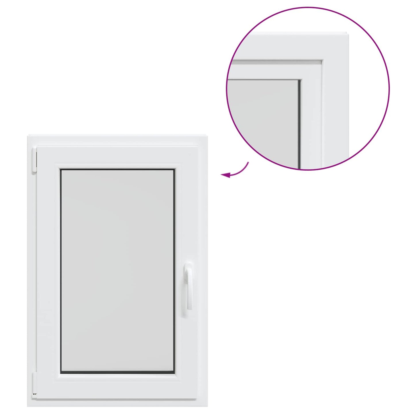 Kjølevindu RISOR 60 x 80 cm PVC og glass Hvit