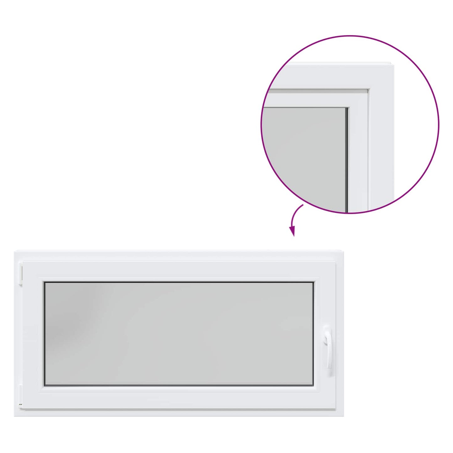 Kjølevindu RISOR 120 x 60 cm PVC og glass Hvit