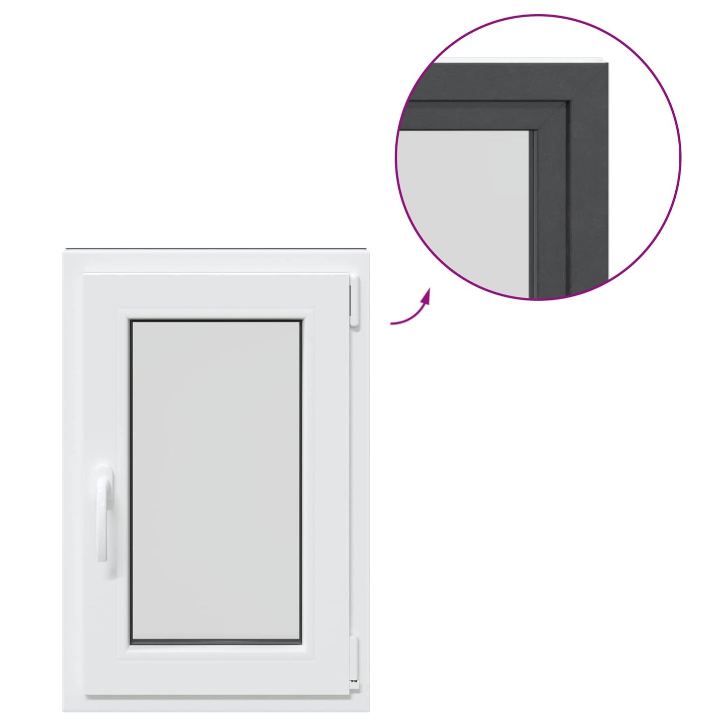 Kjølevindu RISOR 50 x 75 cm PVC og glass Antrasitt