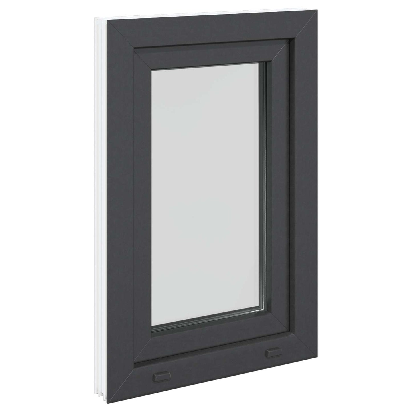 Kjølevindu RISOR 50 x 75 cm PVC og glass Antrasitt
