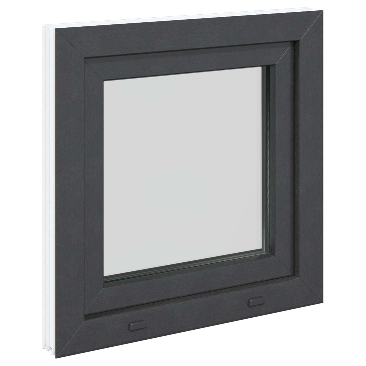 Kjølevindu RISOR 60 x 60 cm PVC og glass Antrasitt