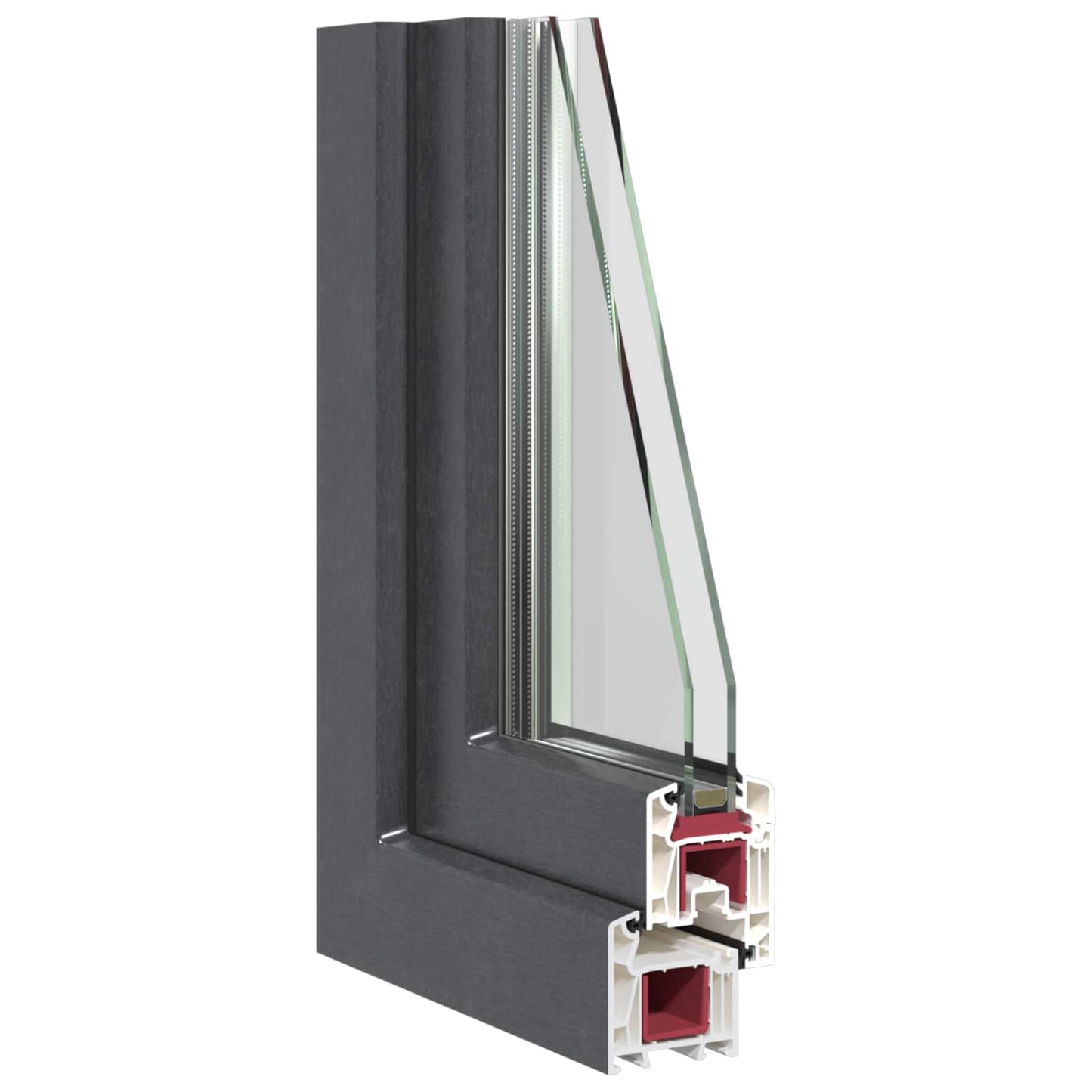 Kjølevindu RISOR 60 x 100 cm PVC og glass Antrasitt