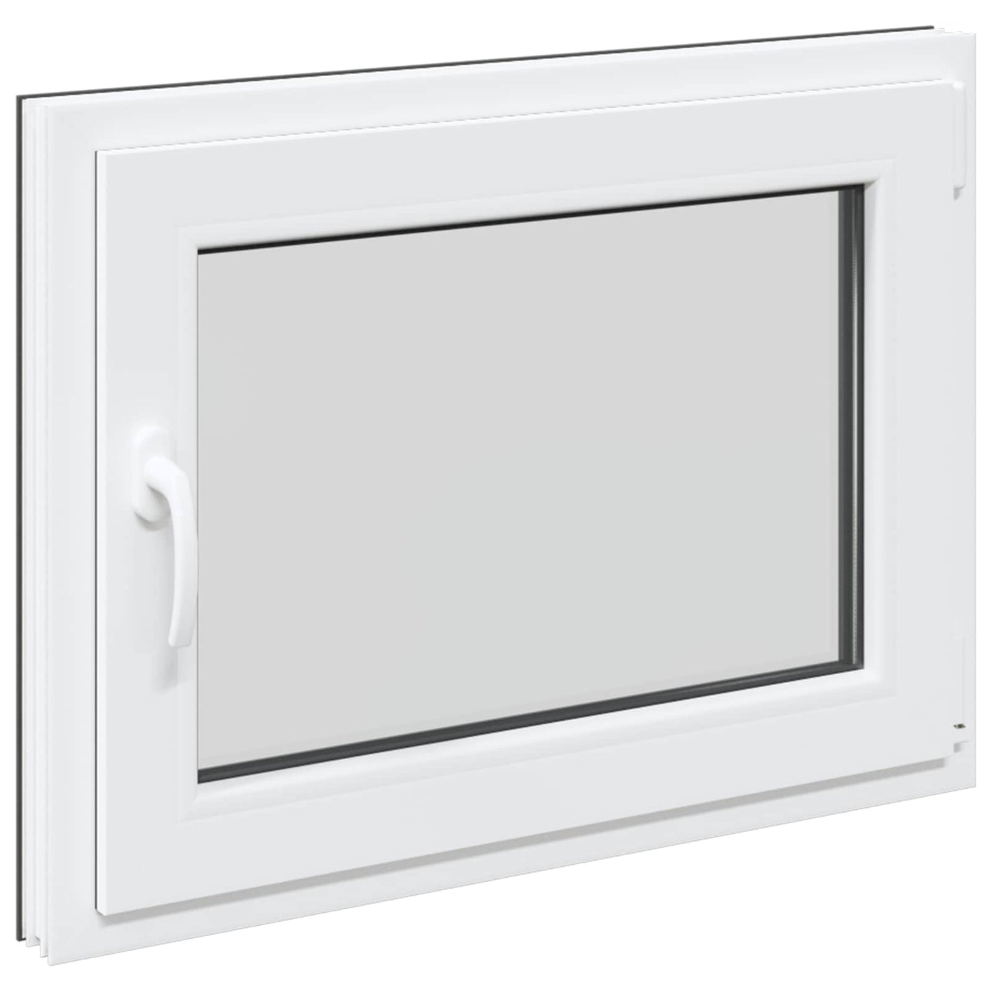 Kjølevindu RISOR 80 x 60 cm PVC og glass Antrasitt