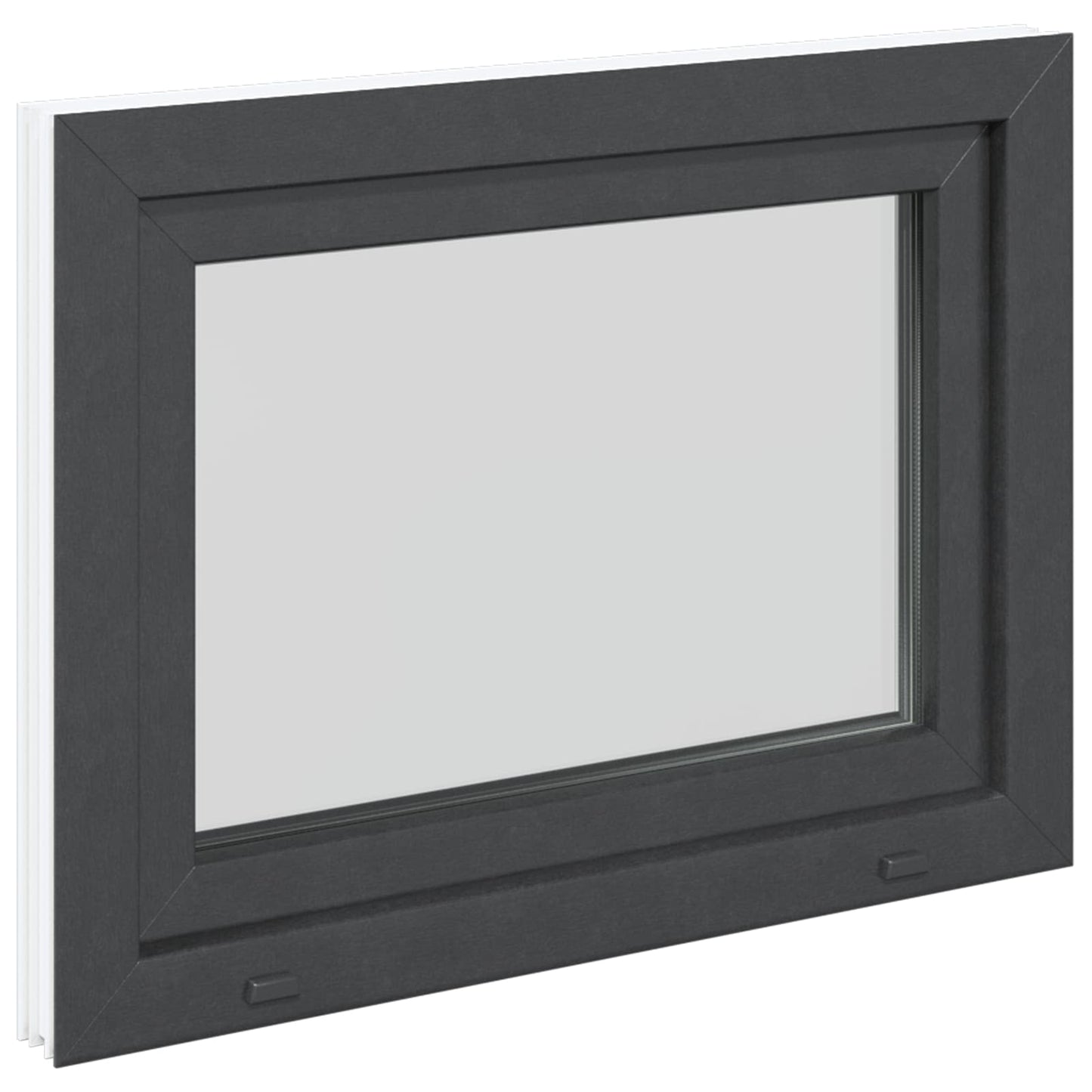 Kjølevindu RISOR 80 x 70 cm PVC og glass Antrasitt