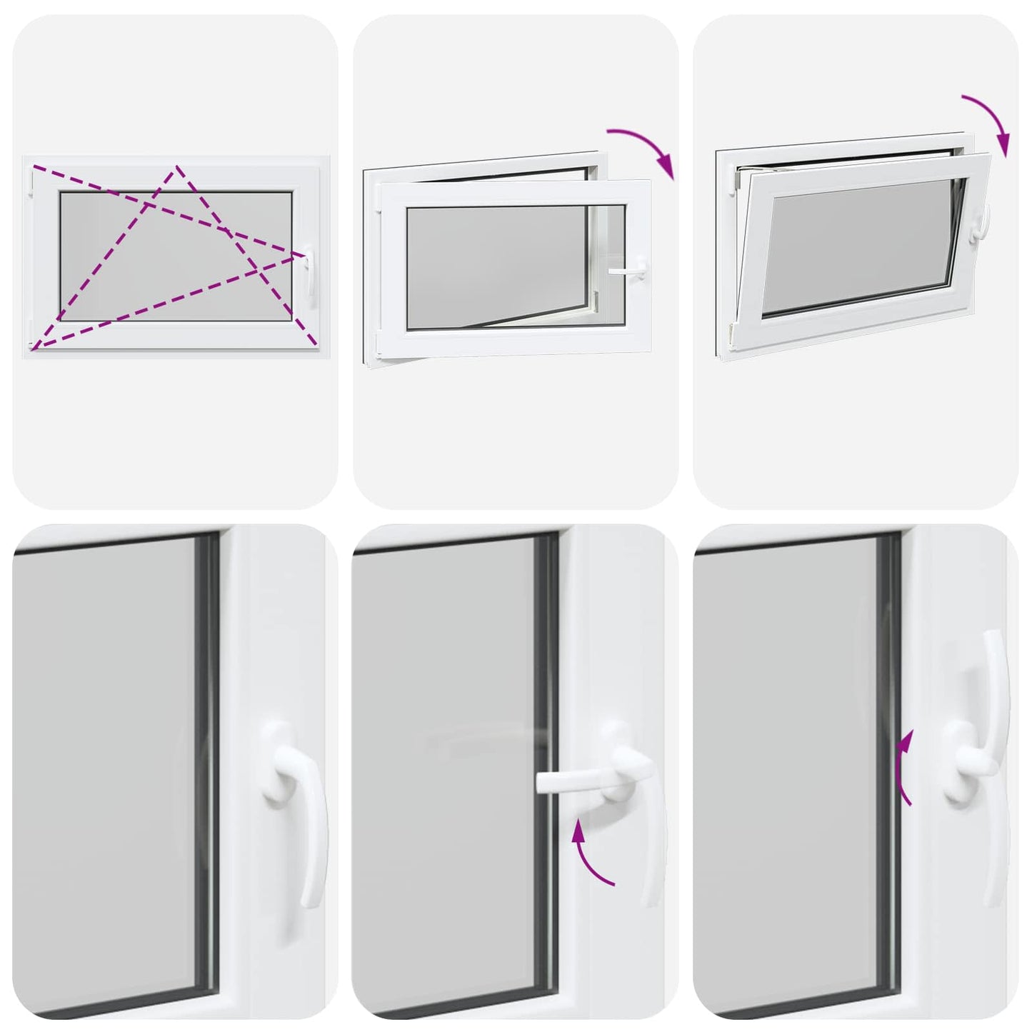 Kjølevindu RISOR 90 x 60 cm PVC og glass Antrasitt