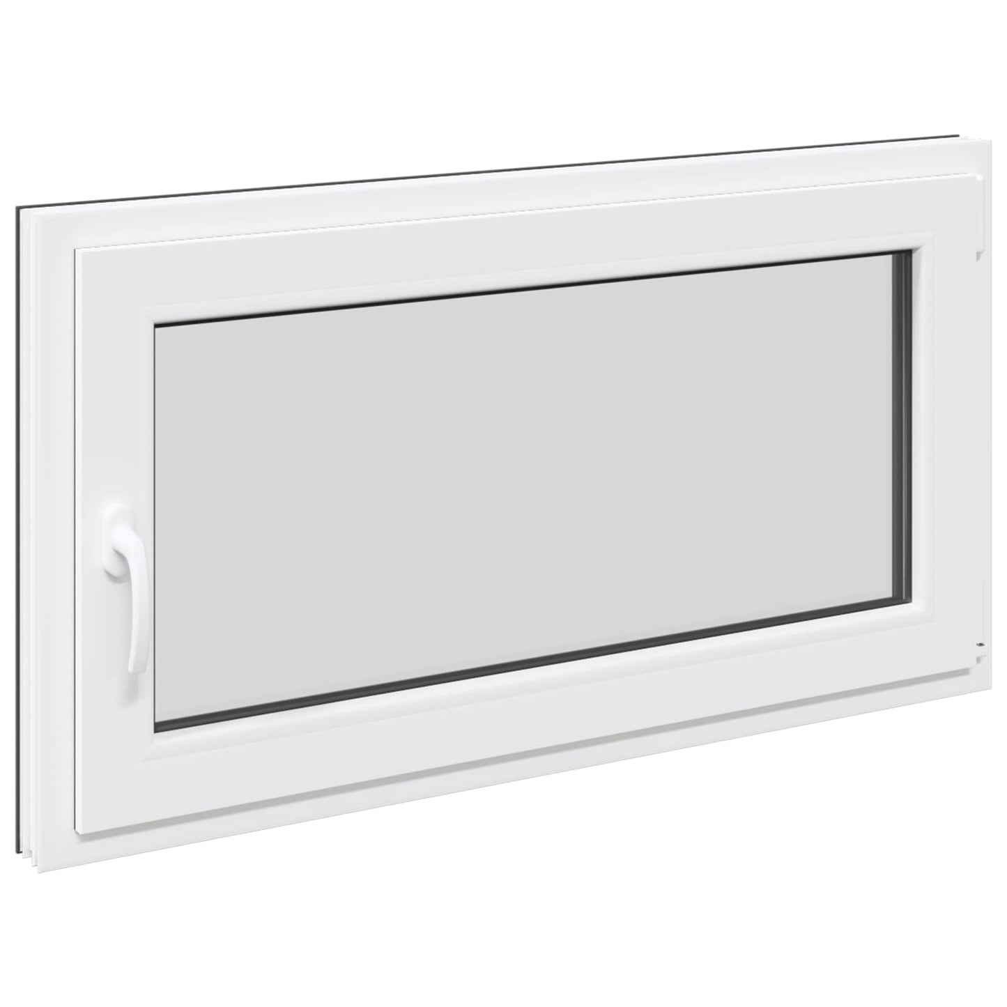 Kjølevindu RISOR 110 x 60 cm PVC og glass Antrasitt