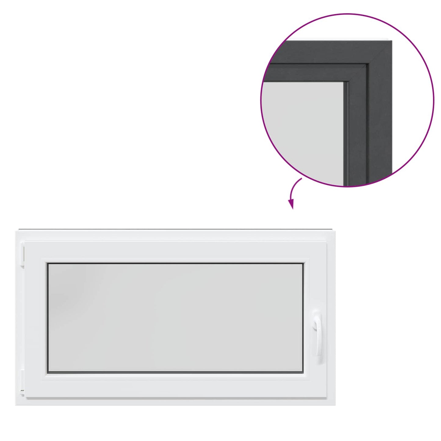 Kjølevindu RISOR 110 x 60 cm PVC og glass Antrasitt