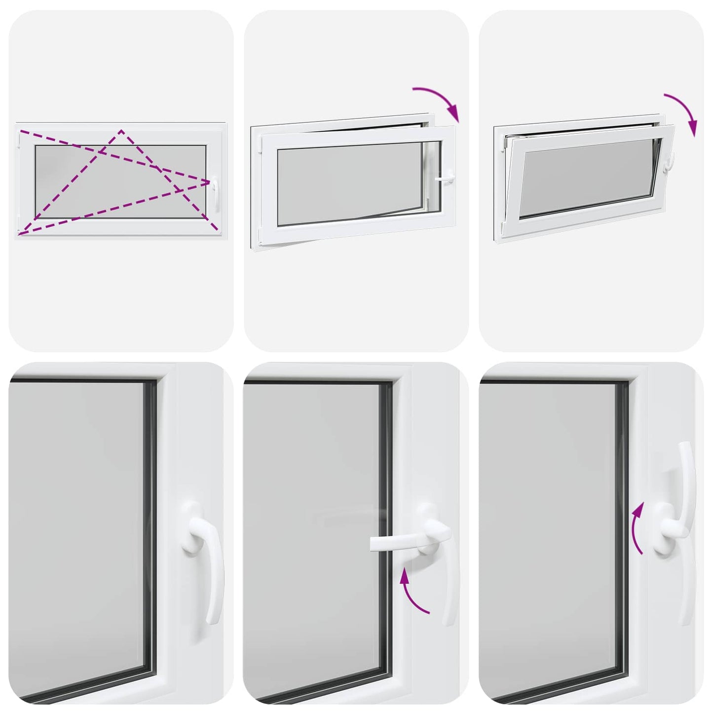 Kjølevindu RISOR 110 x 60 cm PVC og glass Antrasitt