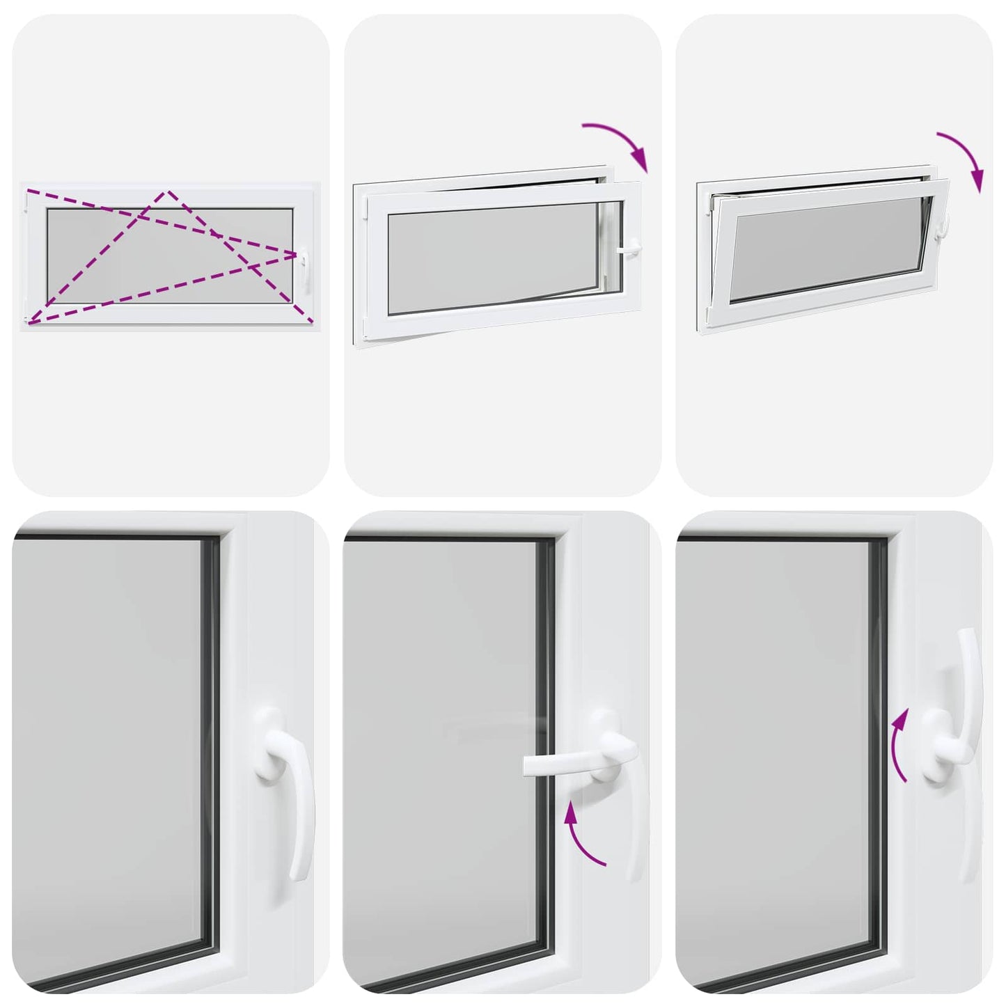 Kjølevindu RISOR 120 x 60 cm PVC og glass Antrasitt
