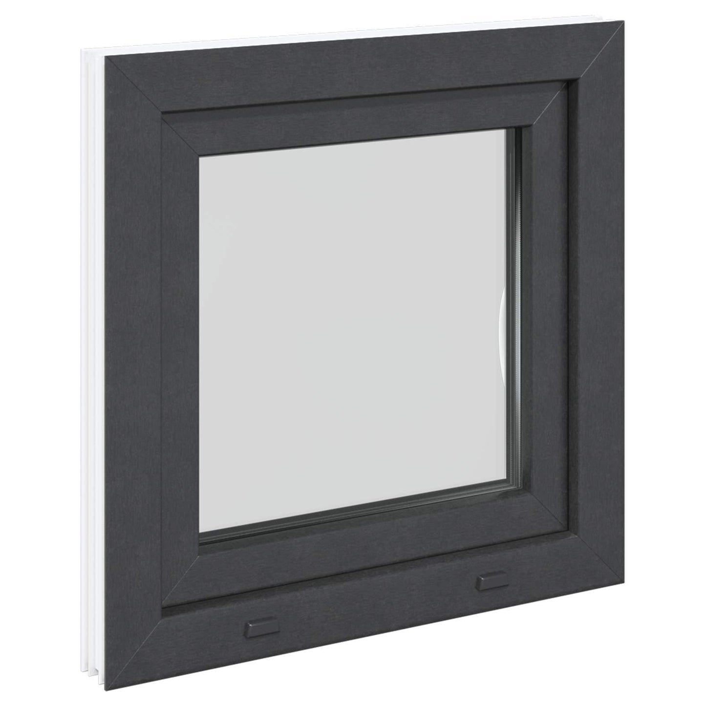 Kjølevindu RISOR 60 x 60 cm PVC og glass Antrasitt