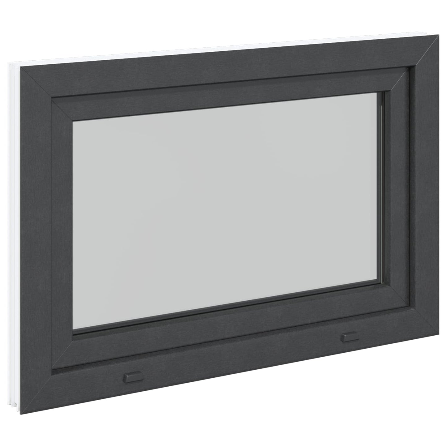 Kjølevindu RISOR 80 x 70 cm PVC og glass Antrasitt