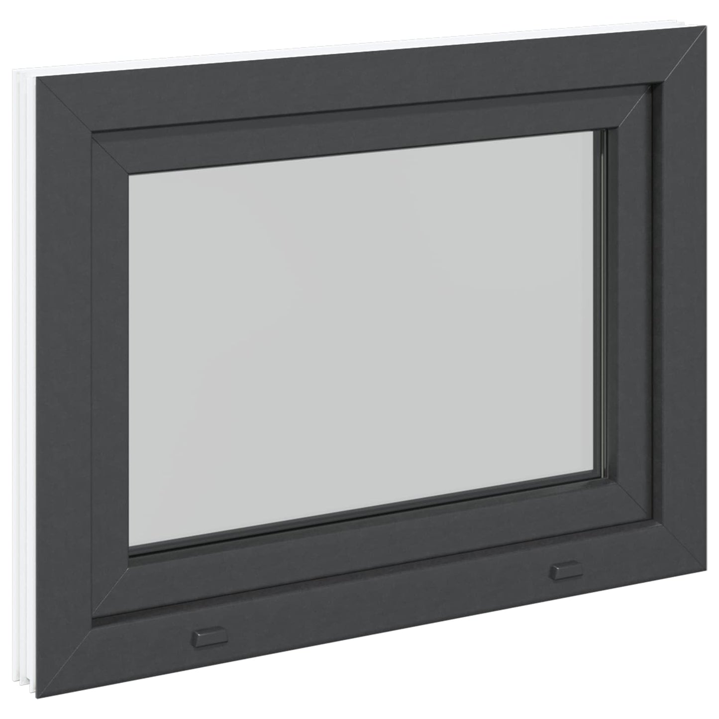 Kjølevindu RISOR 90 x 50 cm PVC og glass Antrasitt