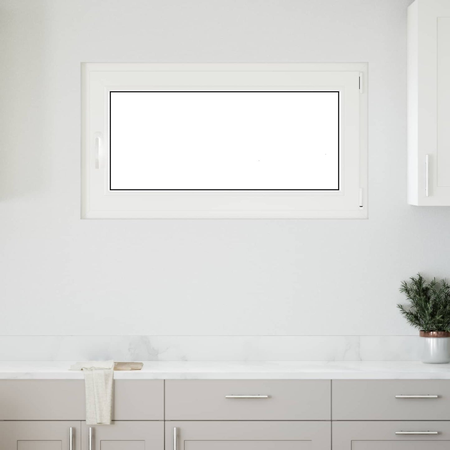 Kjølevindu RISOR 110 x 50 cm PVC og glass Antrasitt
