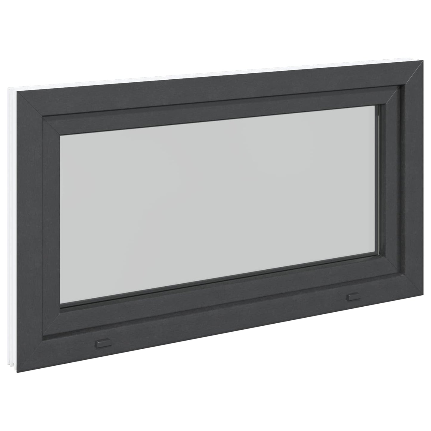 Kjølevindu RISOR 110 x 50 cm PVC og glass Antrasitt