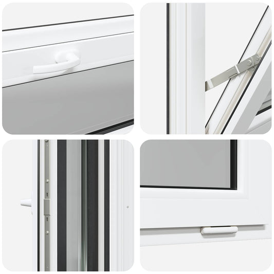 Kjølevindu RISOR 100 x 40 cm PVC og glass Antrasitt