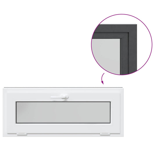 Kjølevindu RISOR 100 x 40 cm PVC og glass Antrasitt