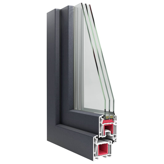 Kjølevindu RISOR 100 x 40 cm PVC og glass Antrasitt