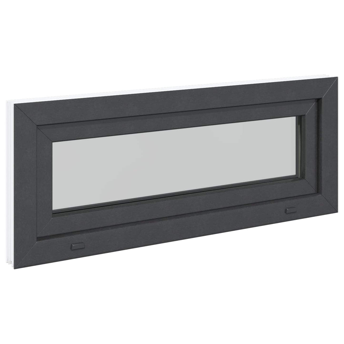 Kjølevindu RISOR 100 x 40 cm PVC og glass Antrasitt