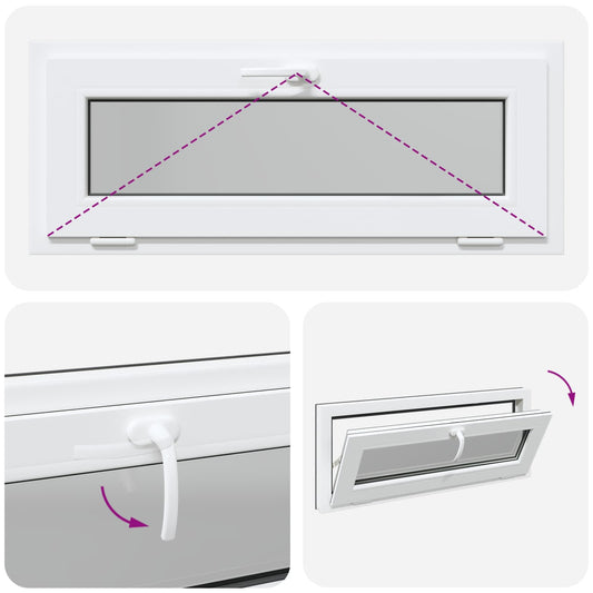 Kjølevindu RISOR 100 x 40 cm PVC og glass Antrasitt