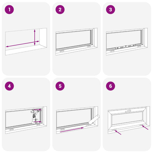 Kjølevindu RISOR 100 x 40 cm PVC og glass Antrasitt