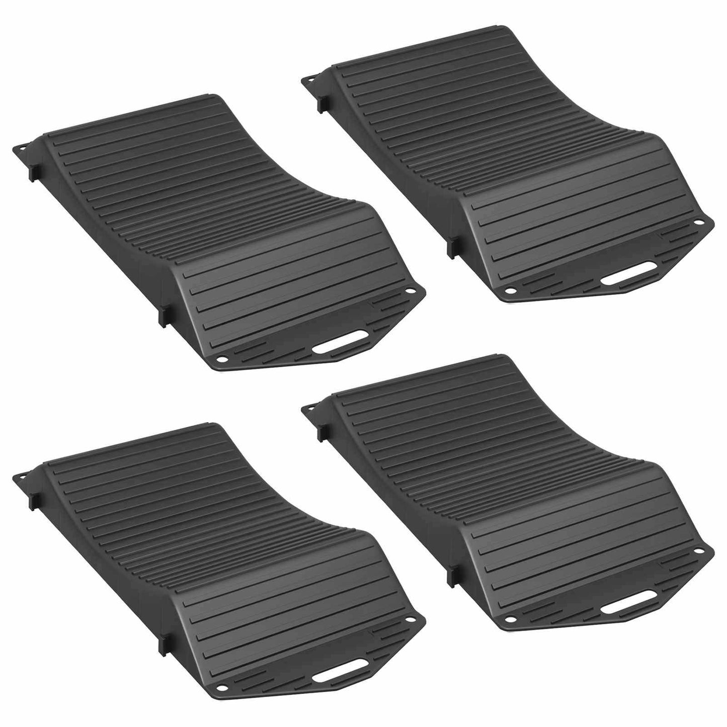 Dekkbeskyttere 4 stk. Svart 44 x 20 x 4 cm PP