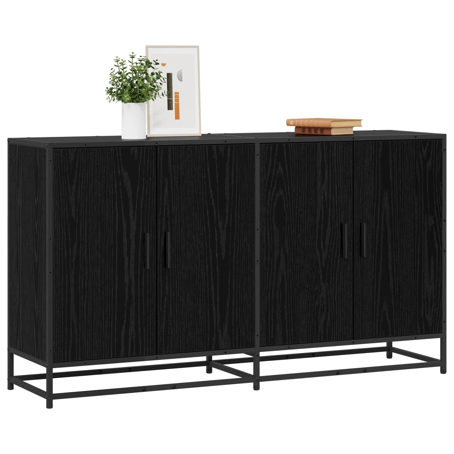 Serviesskap Svart eik 134 x 35 x 76 cm Konstruert tre
