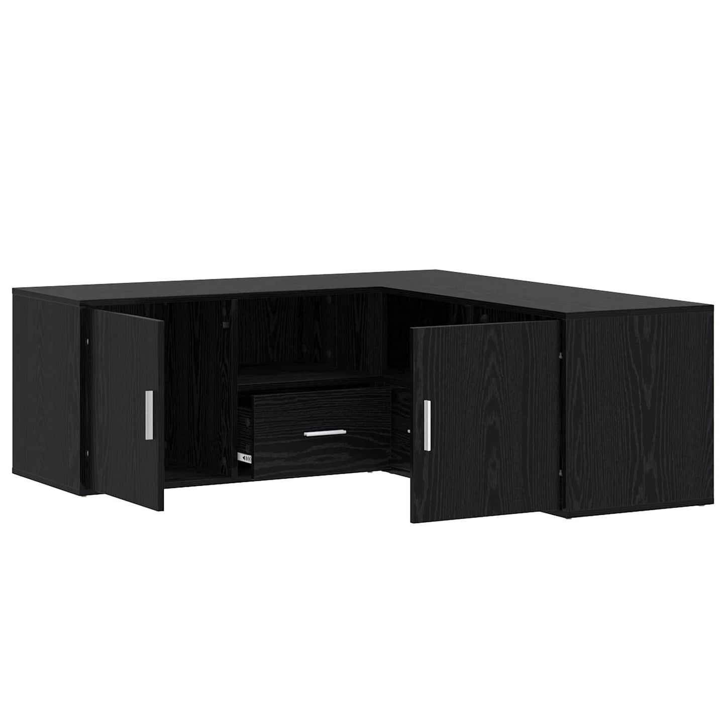 Hjørneskap med skuff Svart eik 200 x 40 x 45 cm Konstruert tre