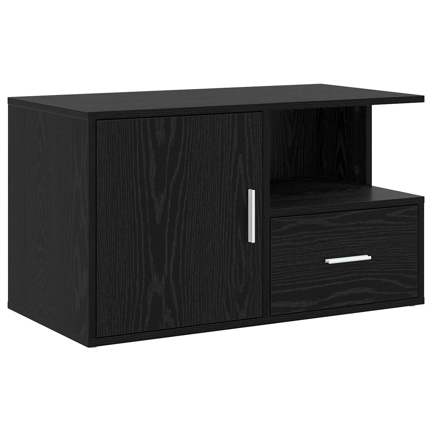Hjørneskap med skuff Svart eik 200 x 40 x 45 cm Konstruert tre