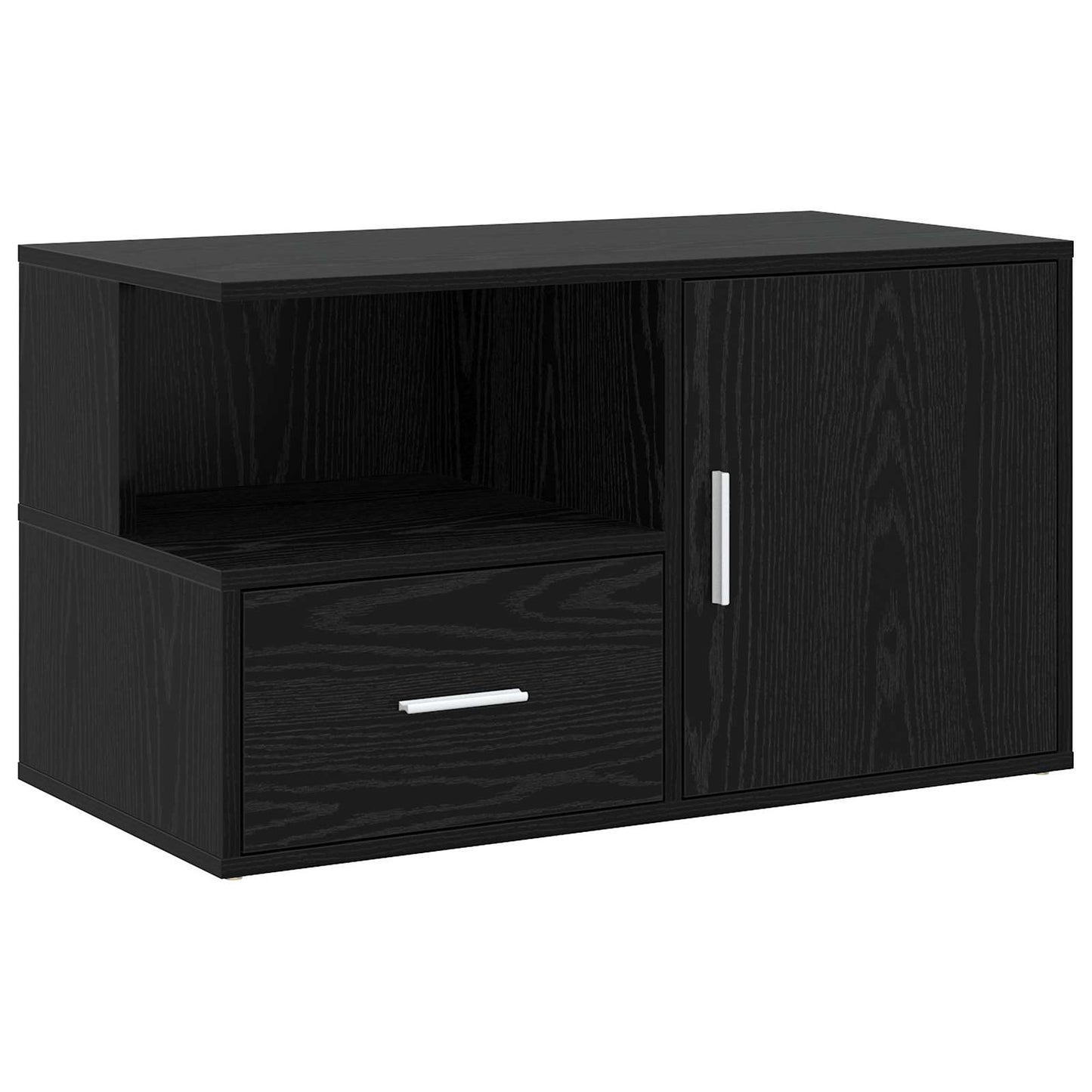 Hjørneskap med skuff Svart eik 200 x 40 x 45 cm Konstruert tre