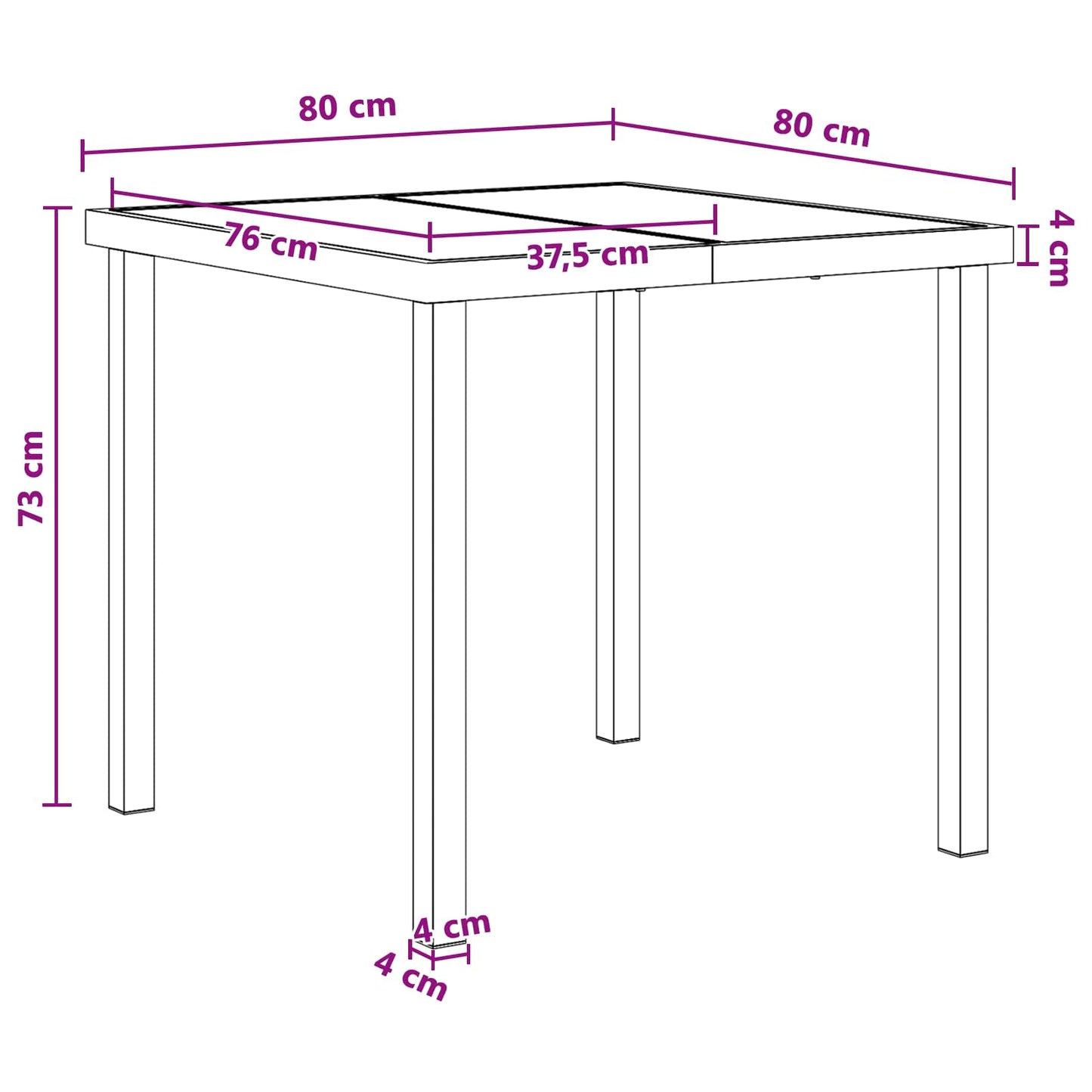 Hage Spisegruppe 5 pcs Svart polyrotting