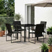 Hage Spisegruppe 5 pcs Svart og Anthracite 80 x 80 x 73 cm