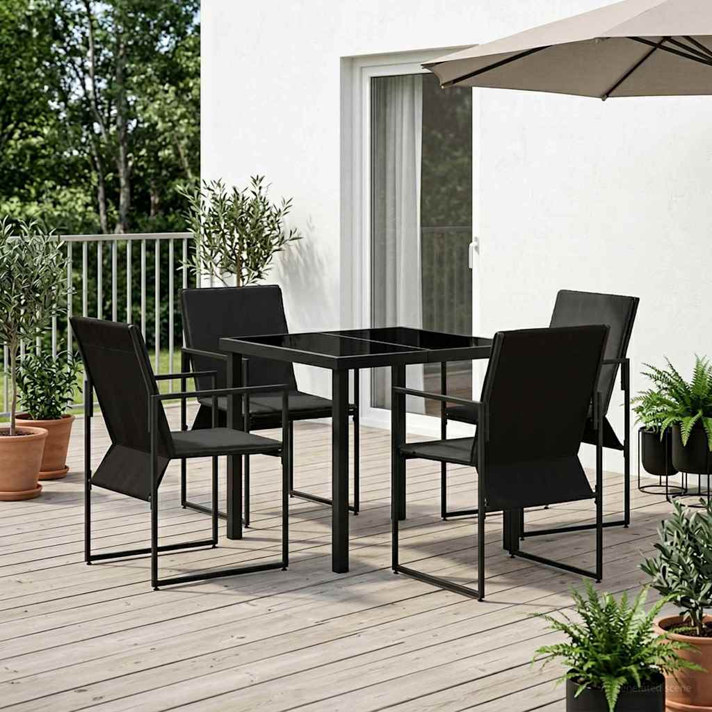 Hage Spisegruppe 5 pcs Svart og Anthracite 80 x 80 x 73 cm