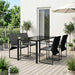 Hage Spisegruppe 5 pcs Svart og Anthracite 140 x 70 x 73 cm