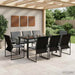 Hage Spisegruppe 9 pcs Svart og Anthracite 160 x 80 x 73 cm