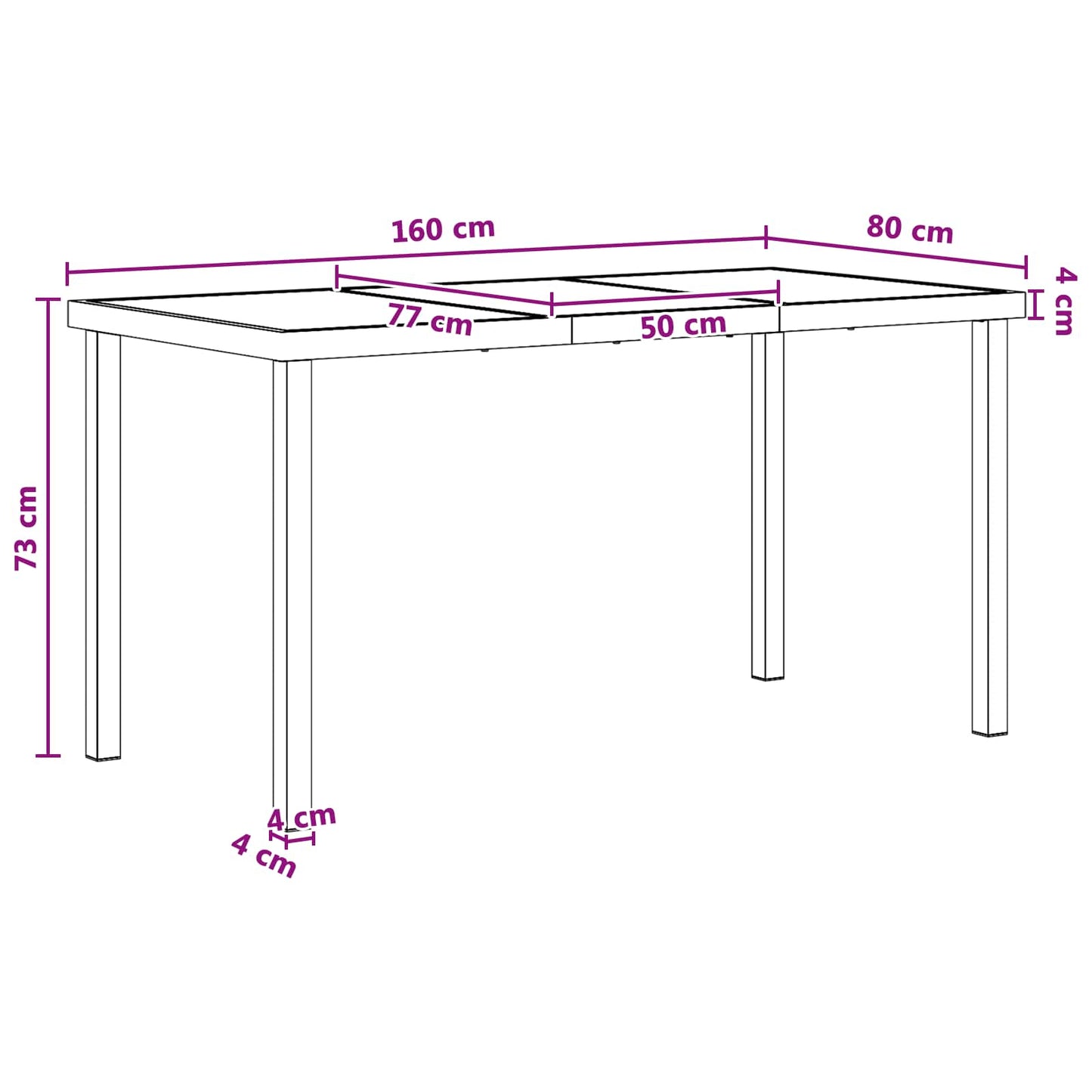 Hage Spisegruppe 9 pcs Svart og Anthracite 160 x 80 x 73 cm
