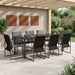Hage Spisegruppe 9 pcs Svart og Anthracite 200 x 80 x 73 cm