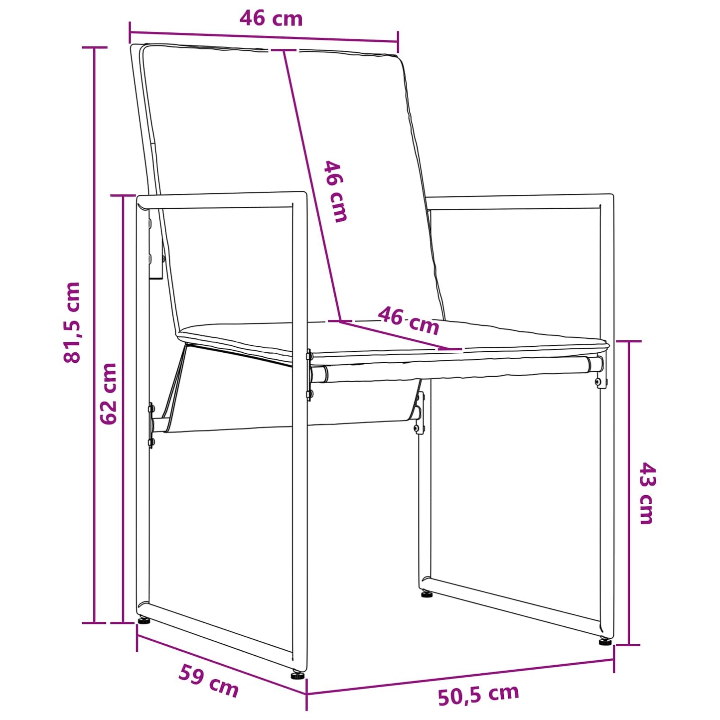 Hage Spisegruppe 9 pcs Svart og Anthracite 200 x 80 x 73 cm