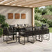 Hage Spisegruppe 9 pcs Svart og Anthracite 160 x 80 x 73 cm