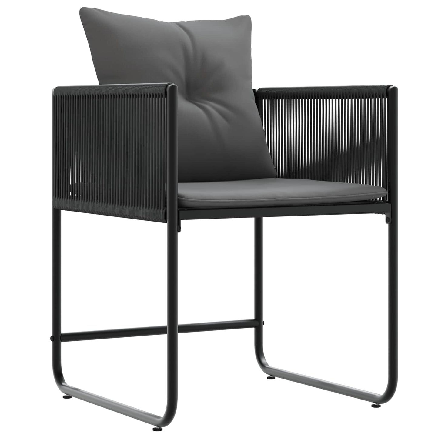 Hage Spisegruppe 9 pcs Svart og Anthracite 160 x 80 x 73 cm