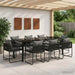 Hage Spisegruppe 9 pcs Svart og Anthracite 200 x 80 x 73 cm