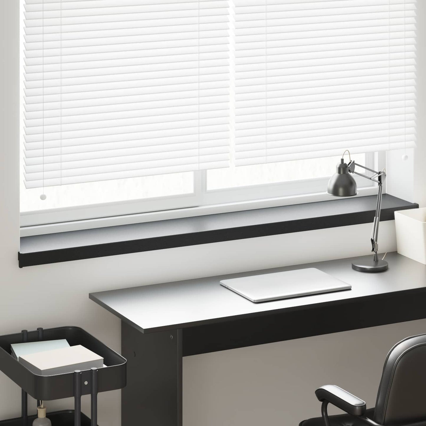 Vinduskarmer Svart med trestruktur 160 x 20 x 4,5 cm PVC