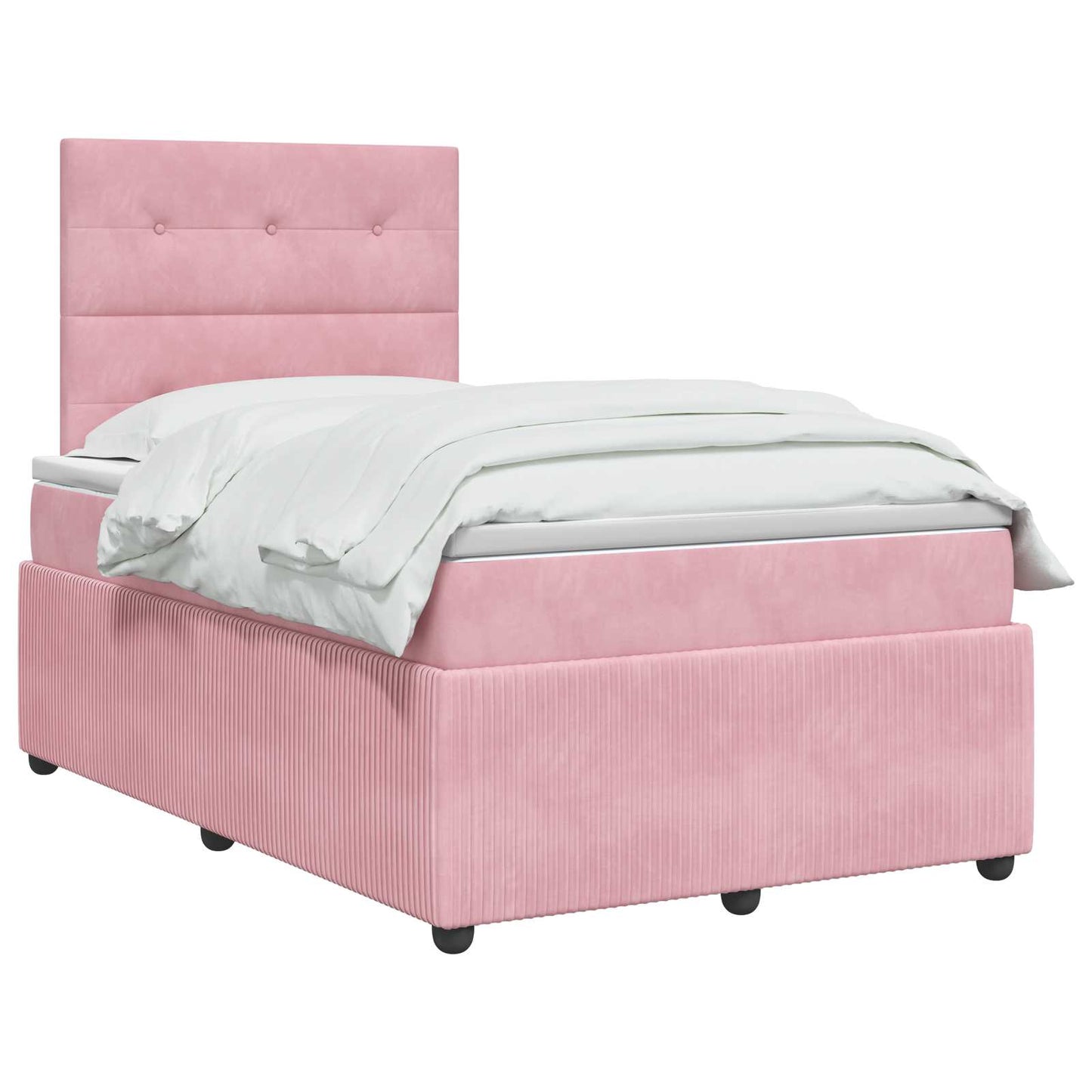 LED boksseng med madrass Rosa 120 x 200 cm Fløyel