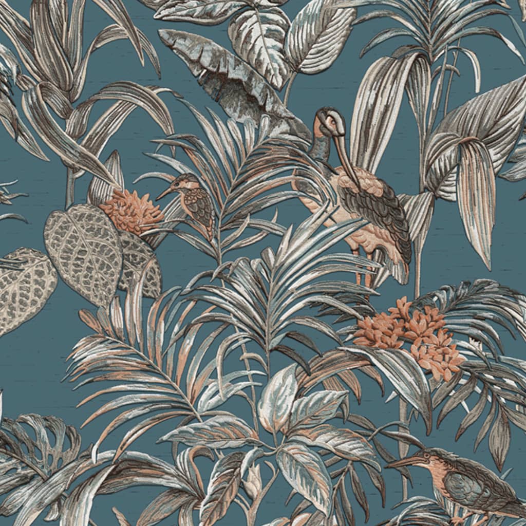 DUTCH WALLCOVERINGS Veggpanel Bird-of-Paradise blå