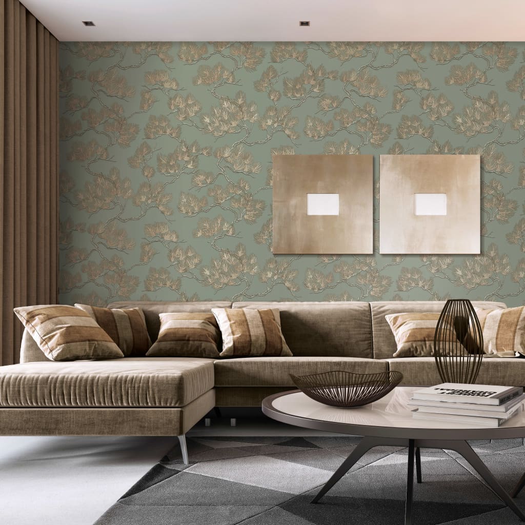 DUTCH WALLCOVERINGS Veggpanel furu grønn