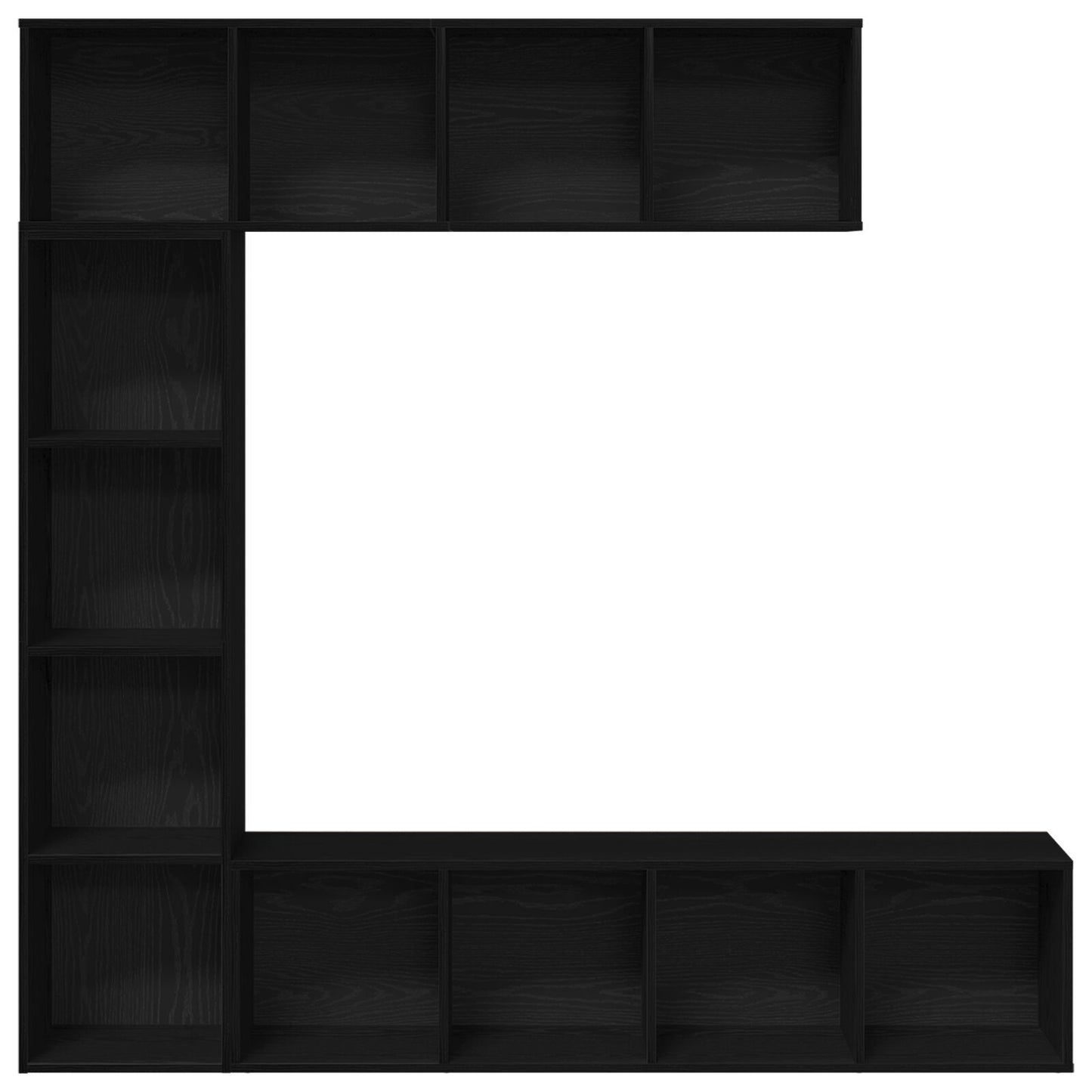 Bokhylle 3 pcs Svart Eik 36 x 30 x 143 cm Konstruert tre