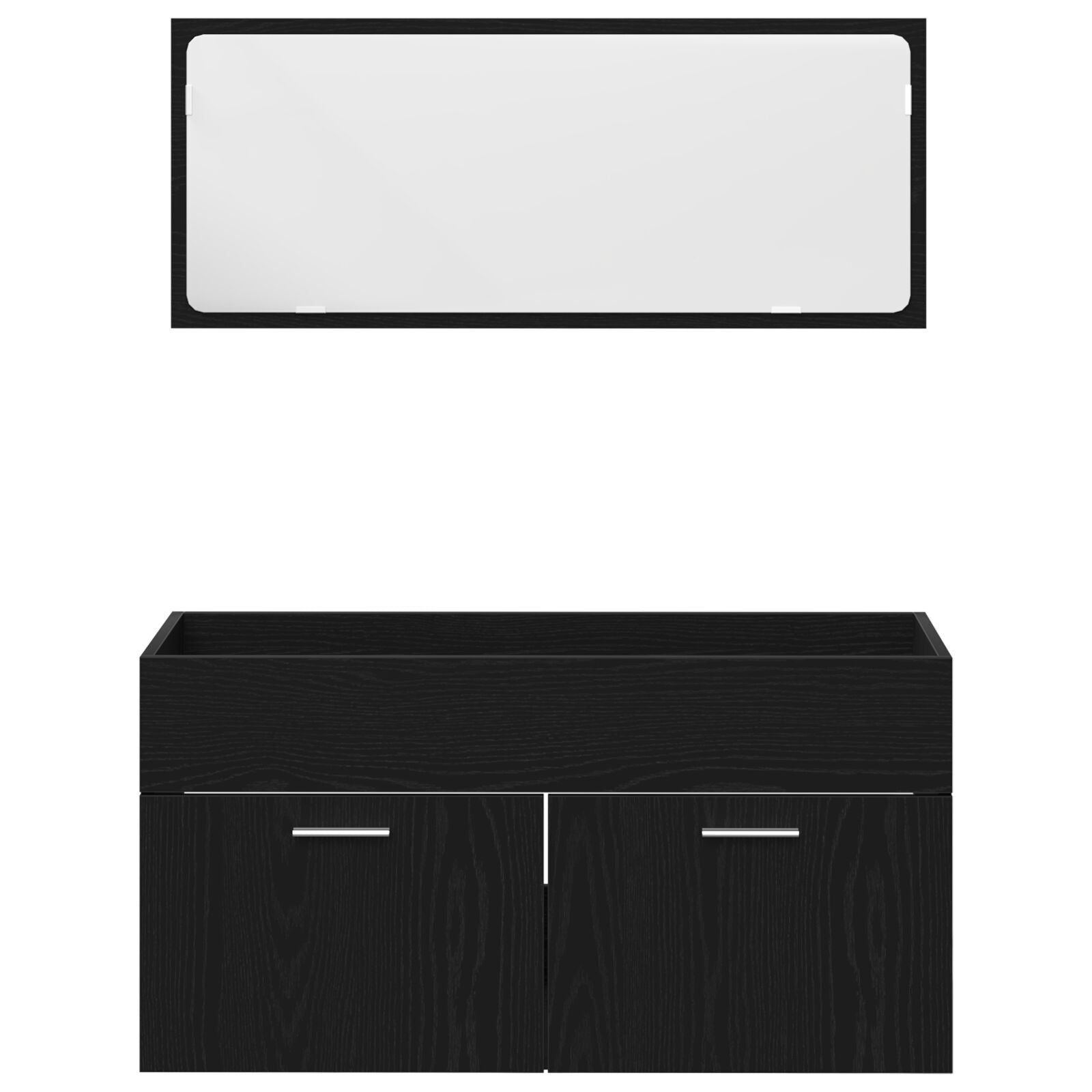 Bademøbelsett 3 pcs Svart Eik 90 x 38.5 x 46 cm Konstruert tre