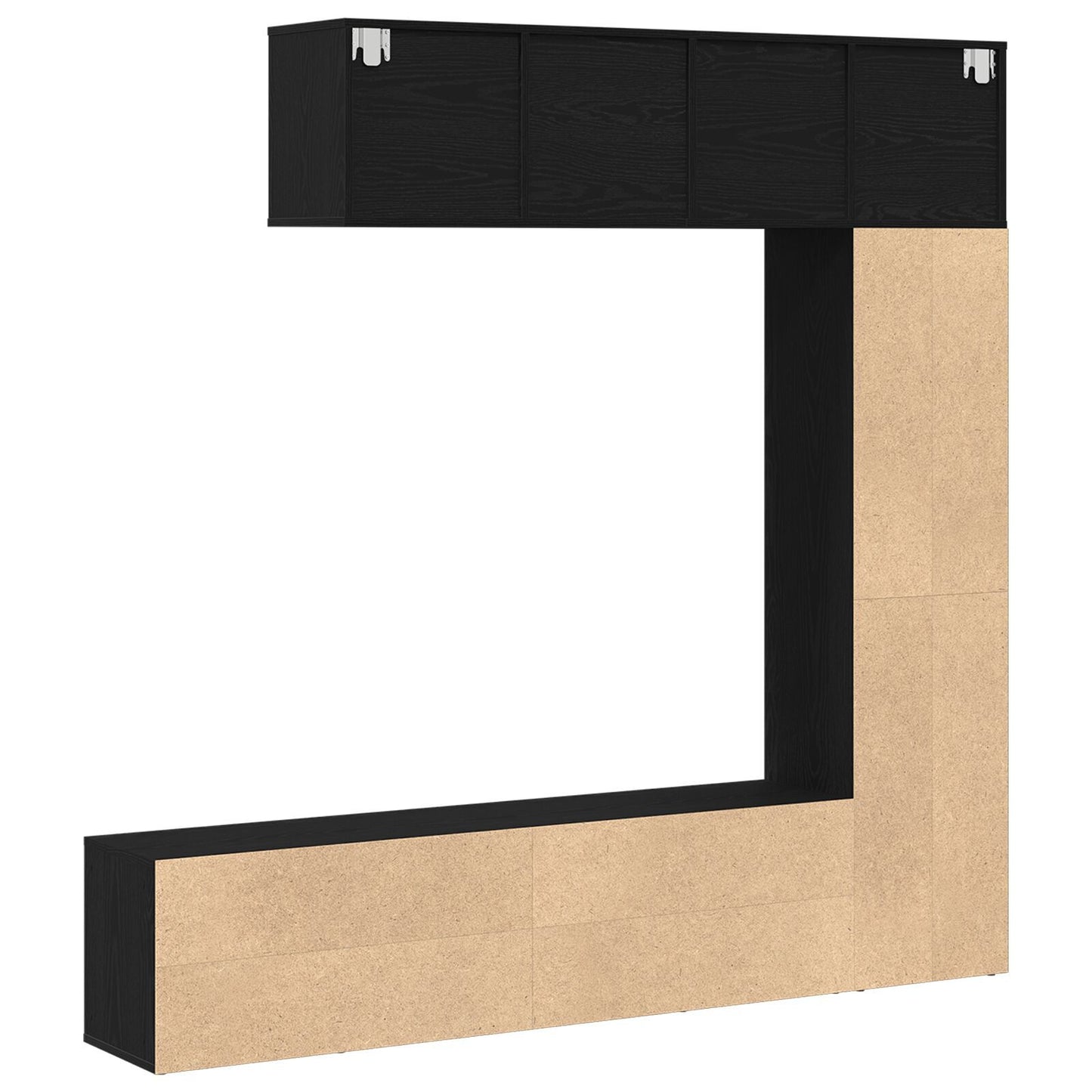 Bokhylle 3 pcs Svart Eik 36 x 30 x 143 cm Konstruert tre