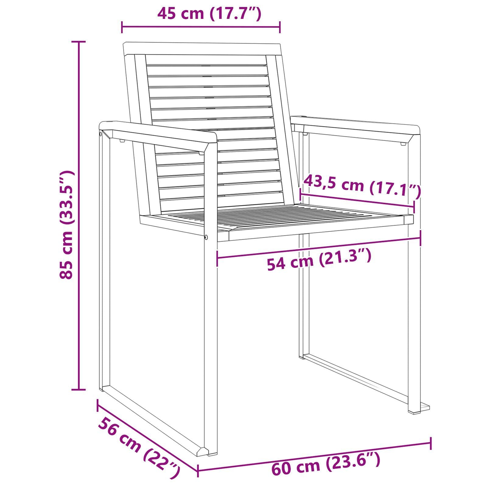 Solstol 3-person 3 pcs Brun 200 x 60 x 88cm Massivt akasietre